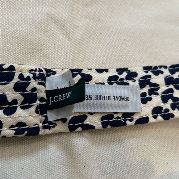 J. Crew blue/cream, little mushroom Print Belt small/medium new without tags - Picture 4 of 5